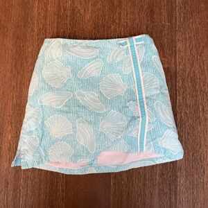 Lilly Pulitzer Girls Skirt Blue Shells Print (Size 5)